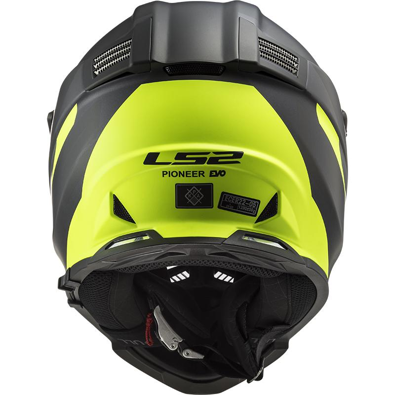 LS2 MX436 Pioneer Evo Router Helmet - Matte Black / Hi-Vis Yellow